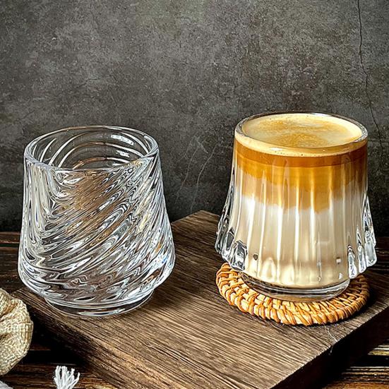 Стеклянная кофейная кружка с текстурой вулкана 150 мл, стакан для виски с рельефным рисунком, термостойкий стакан для напитков для эспрессо, латте, коктейлей