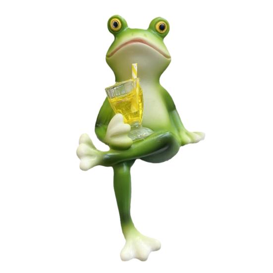 Frog Ornament Resin Decorative Cartoon Animal Hand-Painted Sitting Lying Down Standing Frog