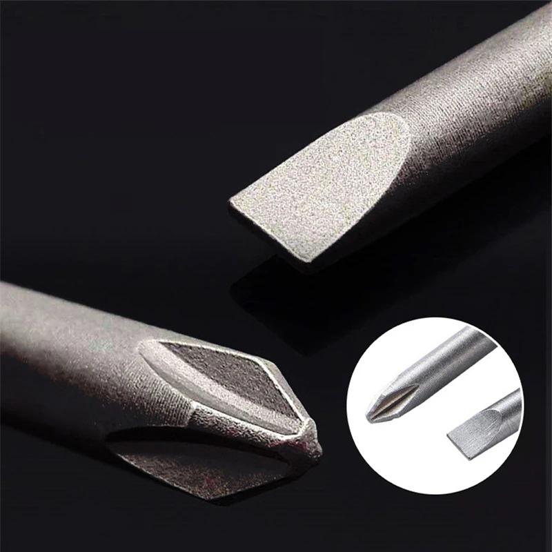 10 шт. набор шлицевых отверток Phillips с плоской крестовой головкой, электрическая отвертка, ручные инструменты S2, стальные магнитные отвертки, сверла