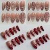 30pcs Cat Eye Gradient Butterfly Line False Nails French Nail Tips Manicure Fake Nials DIY