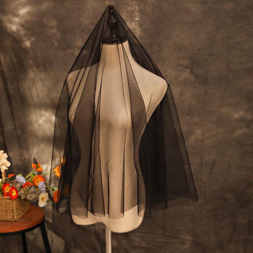 Новая однослойная свадебная фата белая длинная женская тюлевая простая элегантная свадебная фата