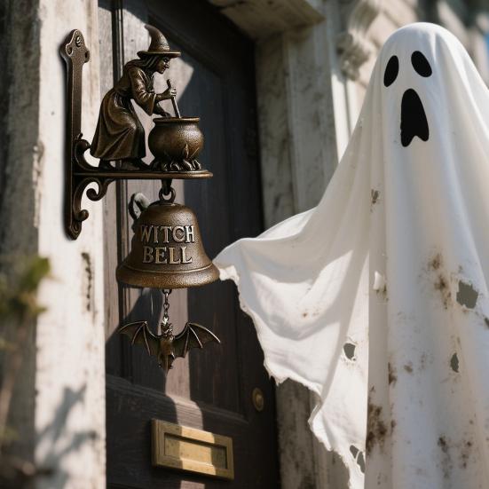Хэллоуин Ведьма Колокольчик Винтажный Металлический Приветственный Дверной Звонок Колокольчик Лавочника Дом Офис