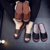 Waterproof Indoor Leather Slippers: Non-Slip Summer Design for Men and Women.