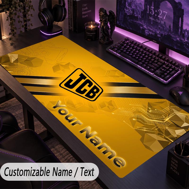 Large Mouse PadJCB Custom Name Text Personalized Desk Mat Non Slip Gaming Pad