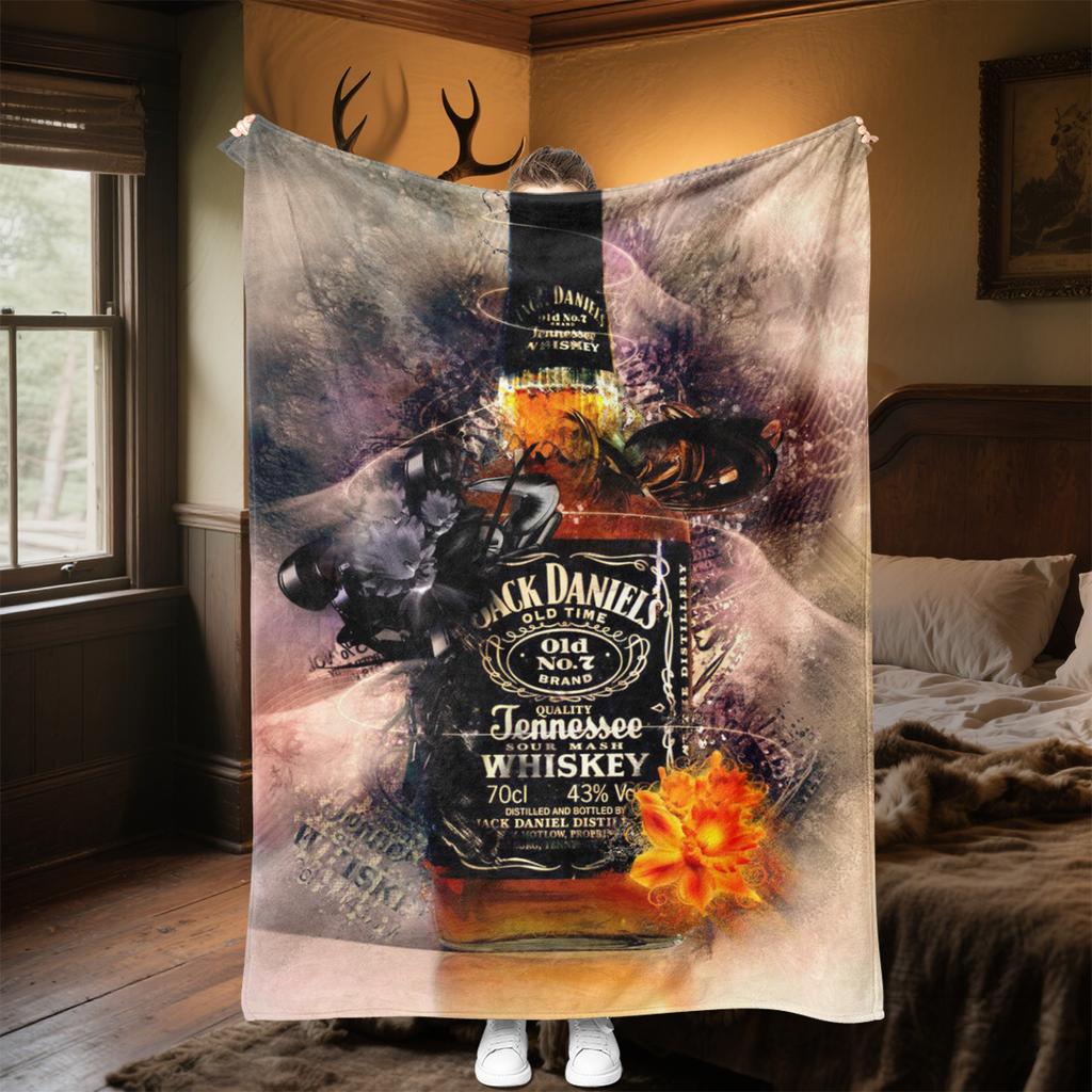 Jack Daniel's Sparkle Plush Blanket Soft Comfortable All Seasons blanket Sofa Office Naps blanket Outdoor Travel throw Perfect Gift