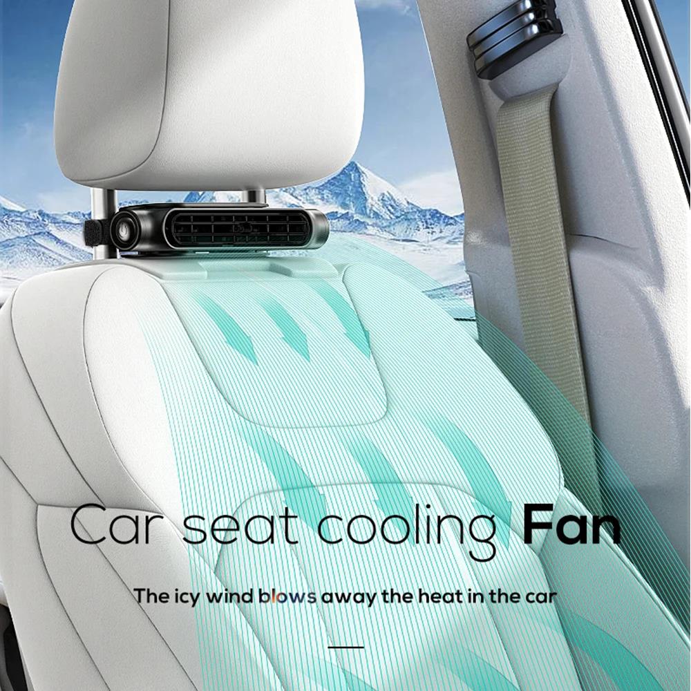 Car Seat Cooling Fan 3 Speeds Adjustable Car Seat Headrest Fan USB Powered Electric Fan Cooling Air Fan For Cars Rear Seat Heat Shields 2