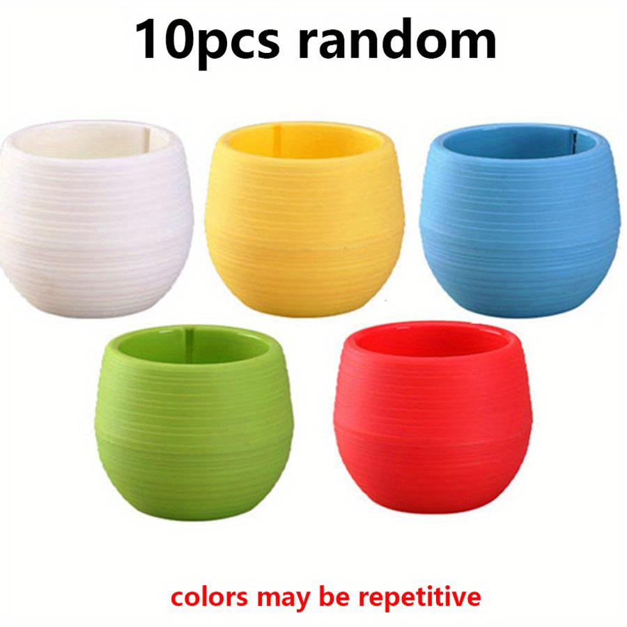 5/10/20pcs Mixed Color Mini Round Flower Pots with Removable Combiners Succulent Plant Nursery Pots for Balcony Office JXB