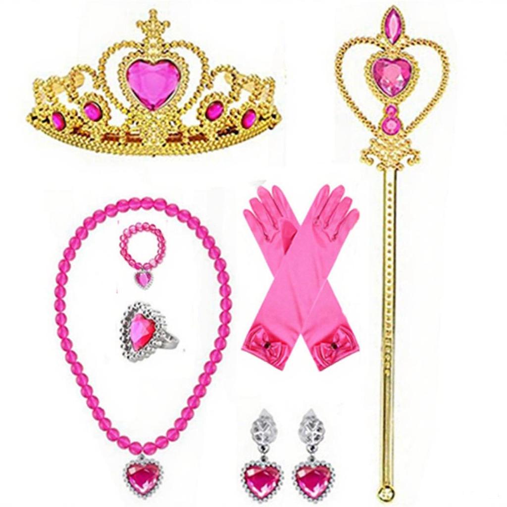 Fairytale Frozen Magic Wand & Jewelry Set: Princess Crown, Necklace, Gloves - Perfect Halloween or Birthday Gift for Girls