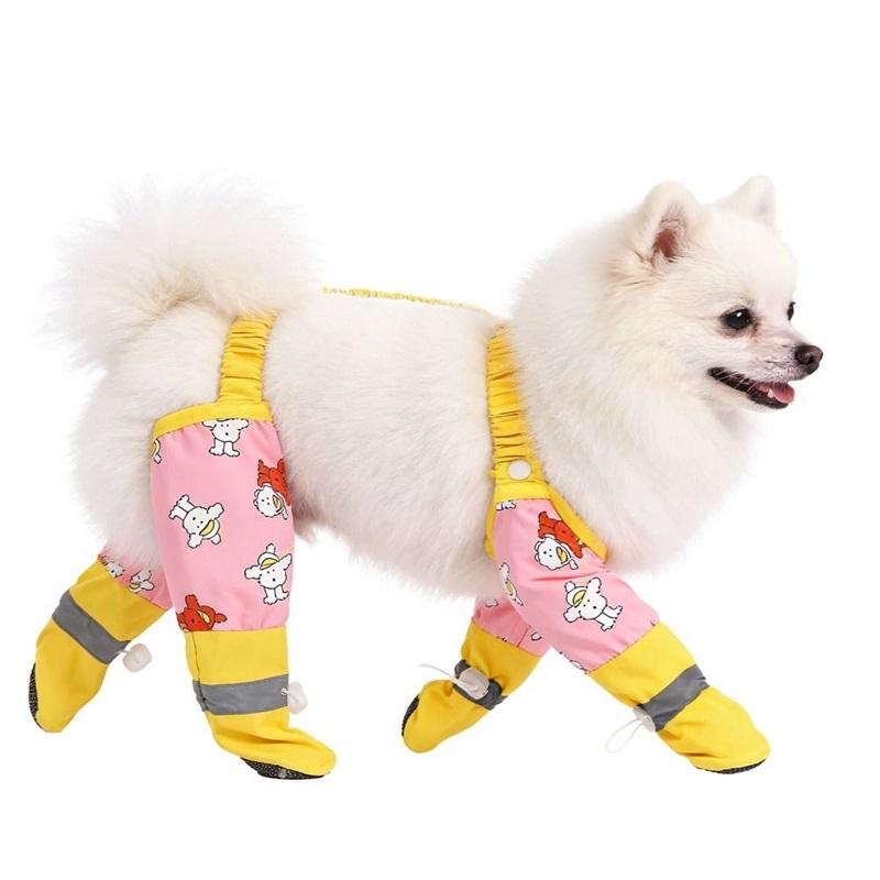 Anti-Slip Pet Strolling Dust-proof Pants Adjustable Reflective Stripe Dog Four-Legged Pants Full Leg Protection Waterproof
