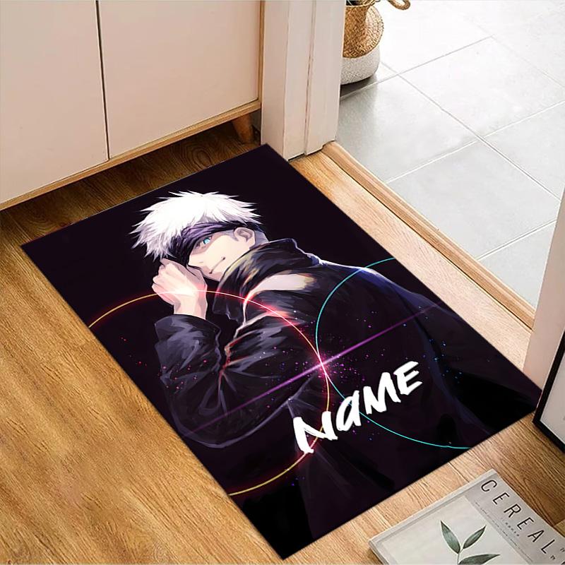 Custom Name Light Darkness Jujutsu Rug for Living Room, Game Rooms, Office, Bedroom, Floor Mat Playful Design, fan gifts Christmas decor