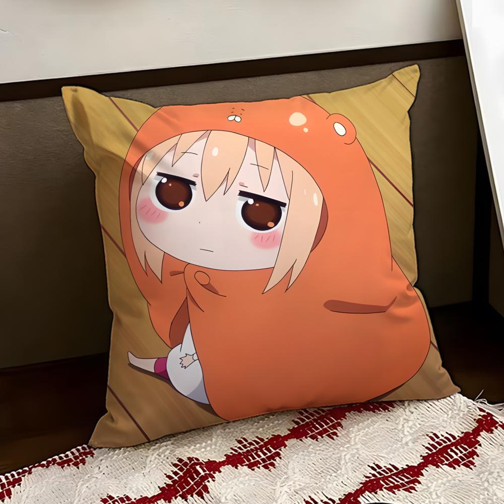 Anime HHimouto UUmaruchan Cushion Cover Reversible Soft Durable Pillow Cover Home Car MultiScene Use for Daily Comfort