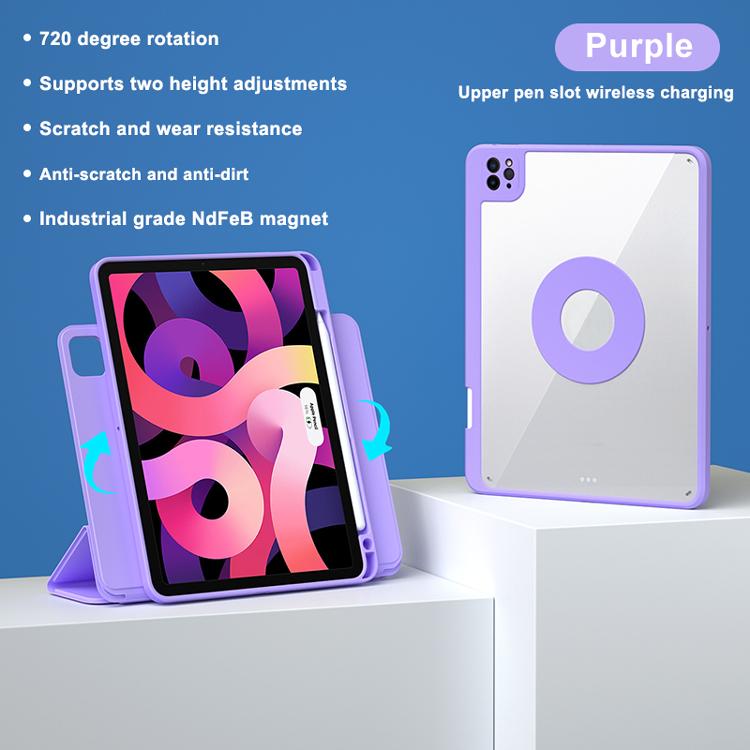 For iPad Mini 6 Case With Pencil Holder PU Leather Clear Hard Back Cover for iPad Mini 6 8.3 Inch 2021 Tablet Magnetic Cover