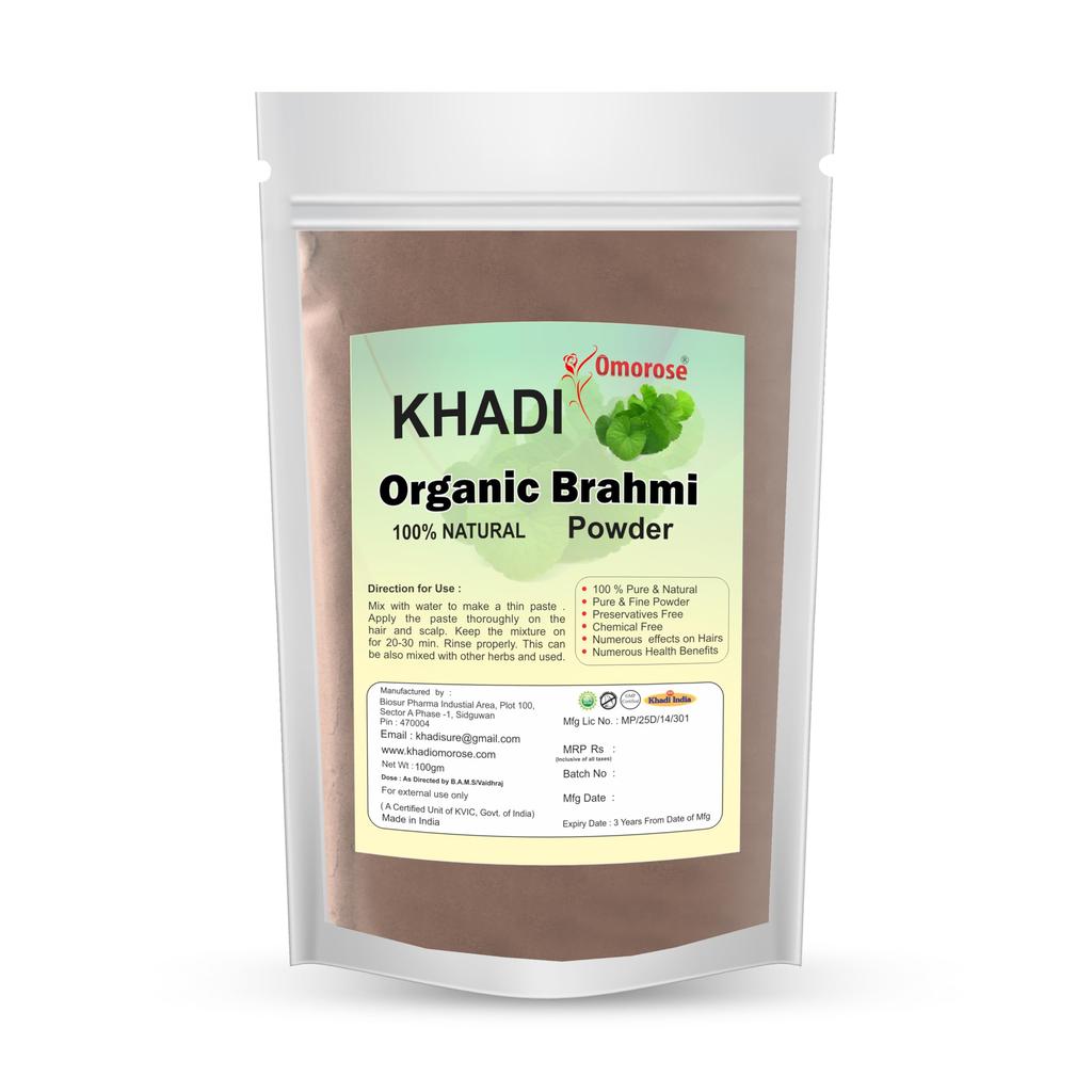 Порошок Брами Khadi Omorose для здоровых волос - 100 грамм | Помогает уменьшить выпадение волос, стимулирует здоровый рост волос