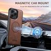 PU Leather Wireless Charging Card Holder Stand Wallet Magnetic Flip Cover Phone Case For iPhone 17 Pro Max 16 Plus 15 14 13 12