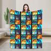 Wings of Fire Dragons Heads Fashion Blankets RainWing SkyWing Fuzzy Throw Fashion Blanket Bedding Portable Soft Warm Bedspreads Multifunctio