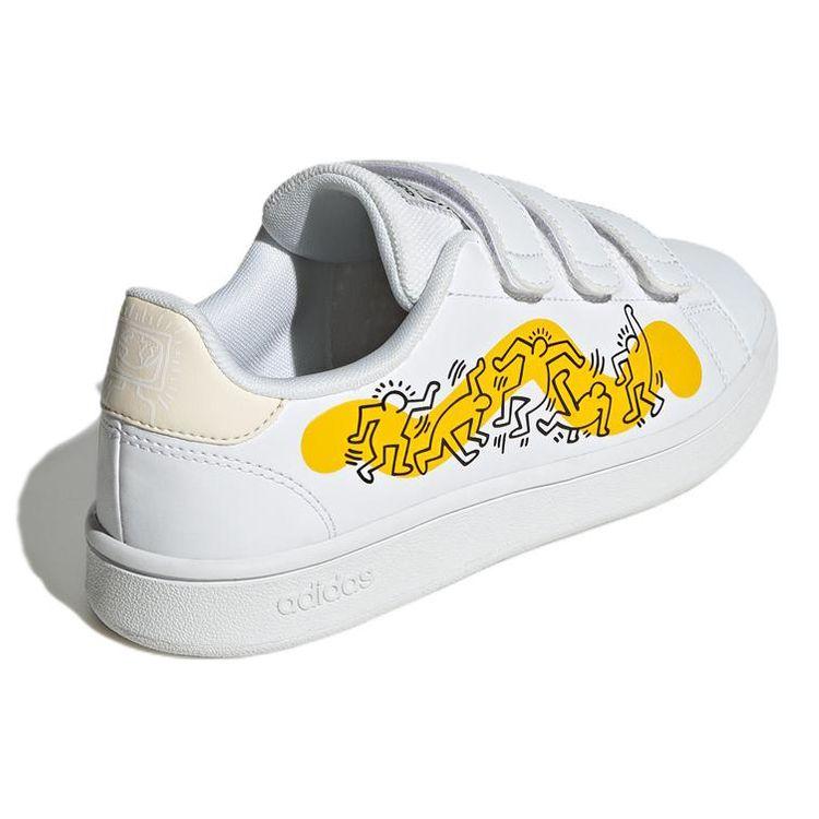 adidas Keith Haring X  Neo Advantage Удобные Нескользящие Прочные Низкие Кеды для Скейтборда Унисекс Кроссовки Белые GX3685