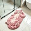 Коврик для пола с рисунком кота из искусственного кашемира: Пылестойкий, Впитывающий влагу для Ванной, Гостиной, Балкона и Дружелюбный к Коже Декор
