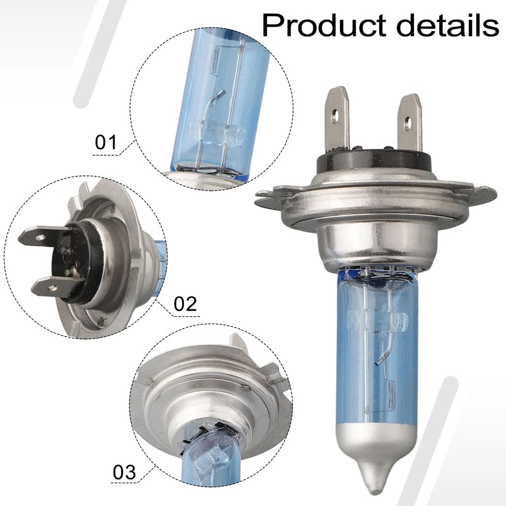 2 шт. Автомобильные фары Автомобильные галогенные лампы Сверхвысокая яркость Ультрабелый свет 6000K Цветовая температура H7 55W 12V 6000K 1500LM