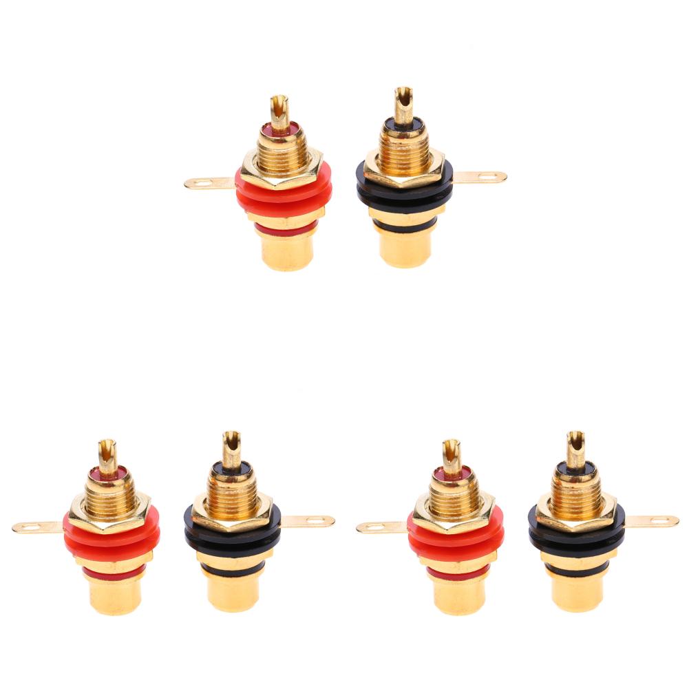 2-16 шт. Адаптер для монтажа на панель шасси, цинковый сплав, золотое покрытие, разъем RCA типа «мама», аксессуары, гнездо RCA, аудиоразъем