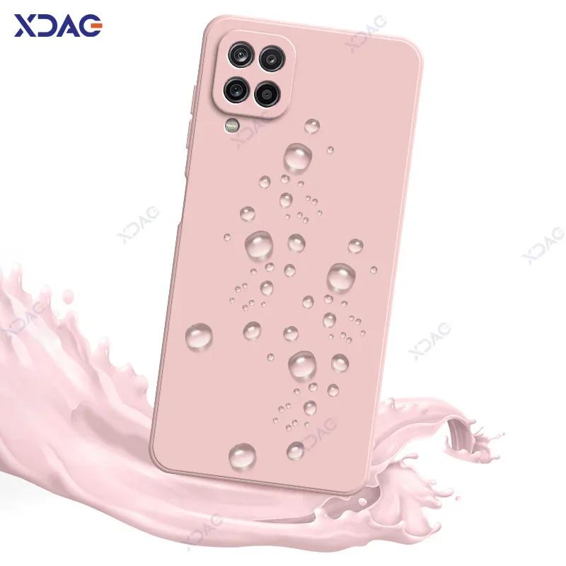 Модный чехол для телефона Samsung Galaxy A12 A22 4G 5G SamsungA12 SamsungA22 квадратный жидкий силиконовый мягкий задний чехол-щиток