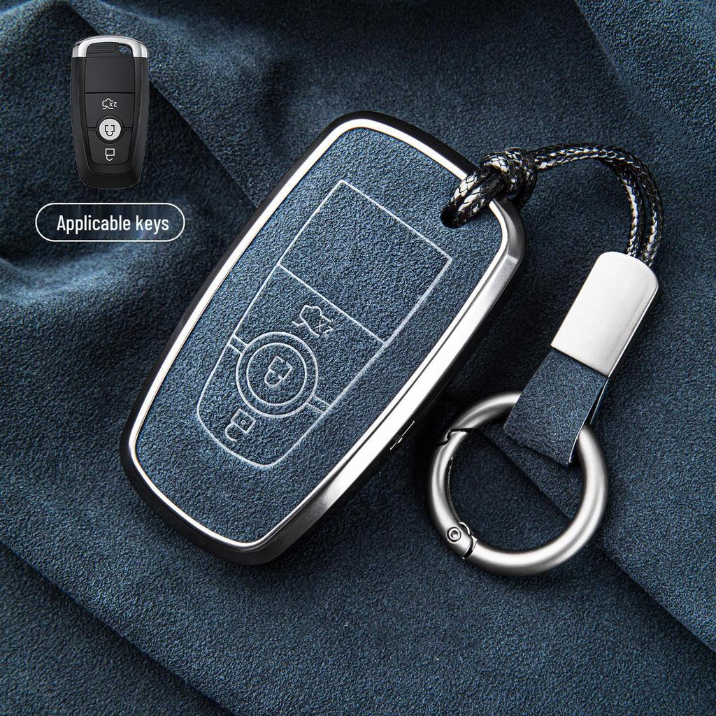 Premium Sheepskin Key Cover for Ford Explorer ST, Edge L, Mondeo EVOS