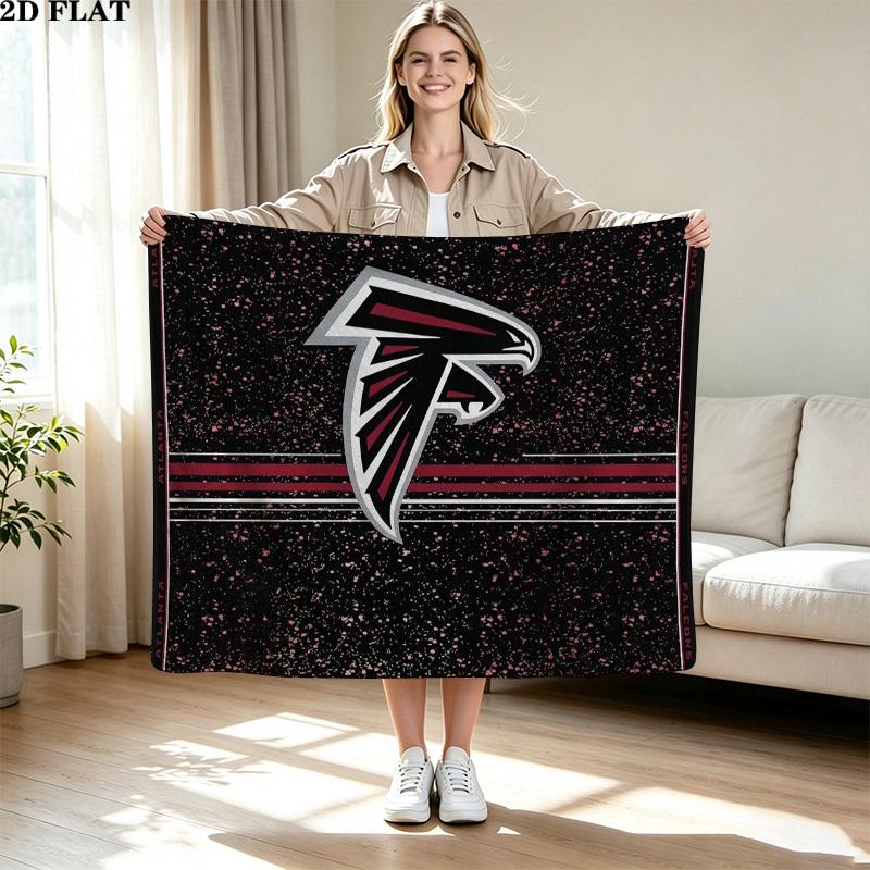 Falcons Logo Print Flannel Blanket High Quality Warm Comfortable Cover for All Seasons Perfect for Gifts Home Decor