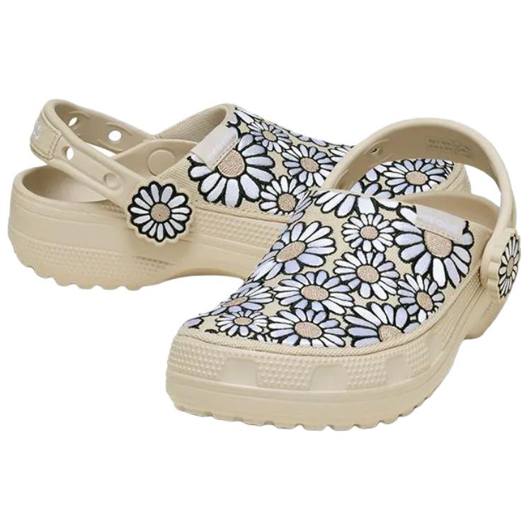 Crocs Классические легкие сабо на платформе Daisy женские бежевые 213231-2MC