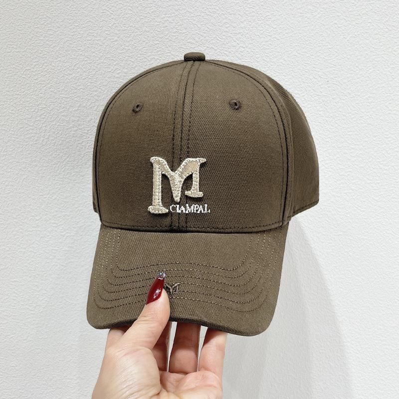 Женская вышитая буква M стандартная бейсболка детская весна и лето новая мода лицо маленькая кепка мужская
