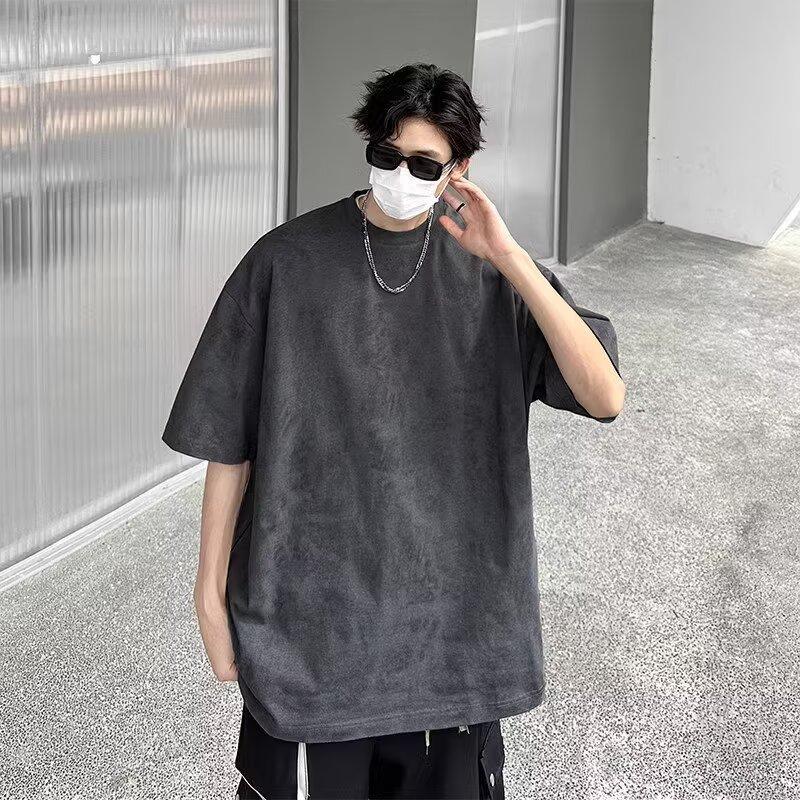 Футболка с коротким рукавом, мужская модная брендовая летняя свободная футболка с коротким рукавом 2025 года, новинка в Интернете, модная простая принтованная футболка