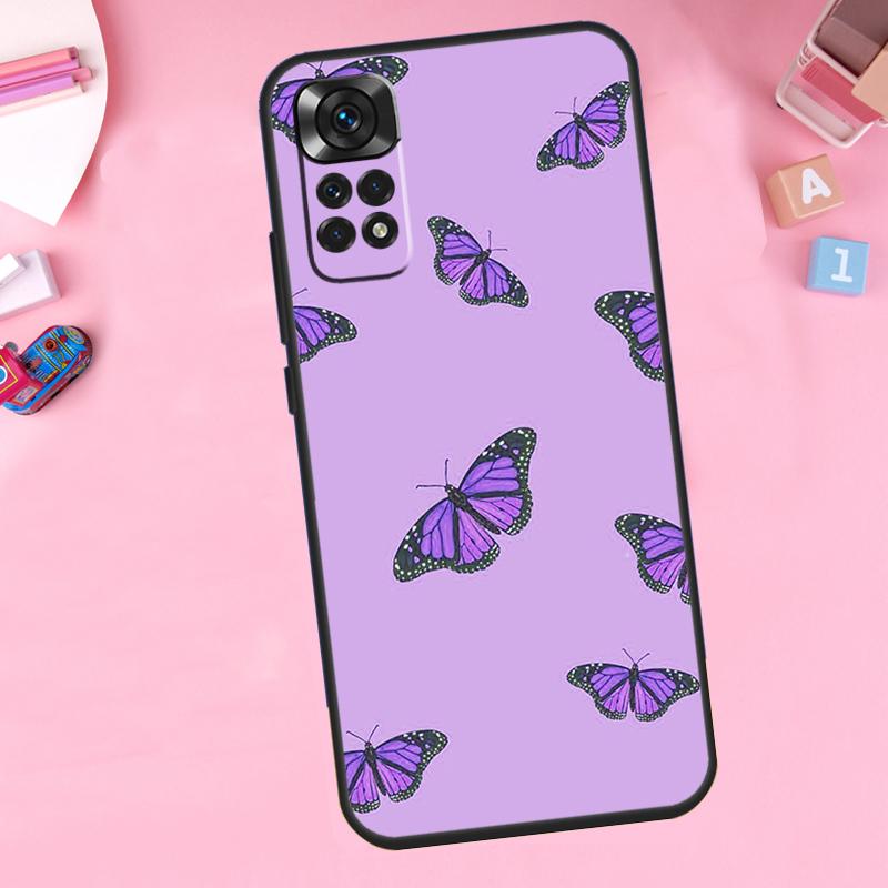 Фиолетовый эстетичный Чехол для телефона Xiaomi Redmi Note 14 10 11 12 13 15 Pro Plus Для Redmi 15C 14C 10C 12C 13C 15