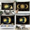 Home Wall Decoration Tapestry Golden Sun and Moon Retro Hanging Cloth Office Living Room Tapestry