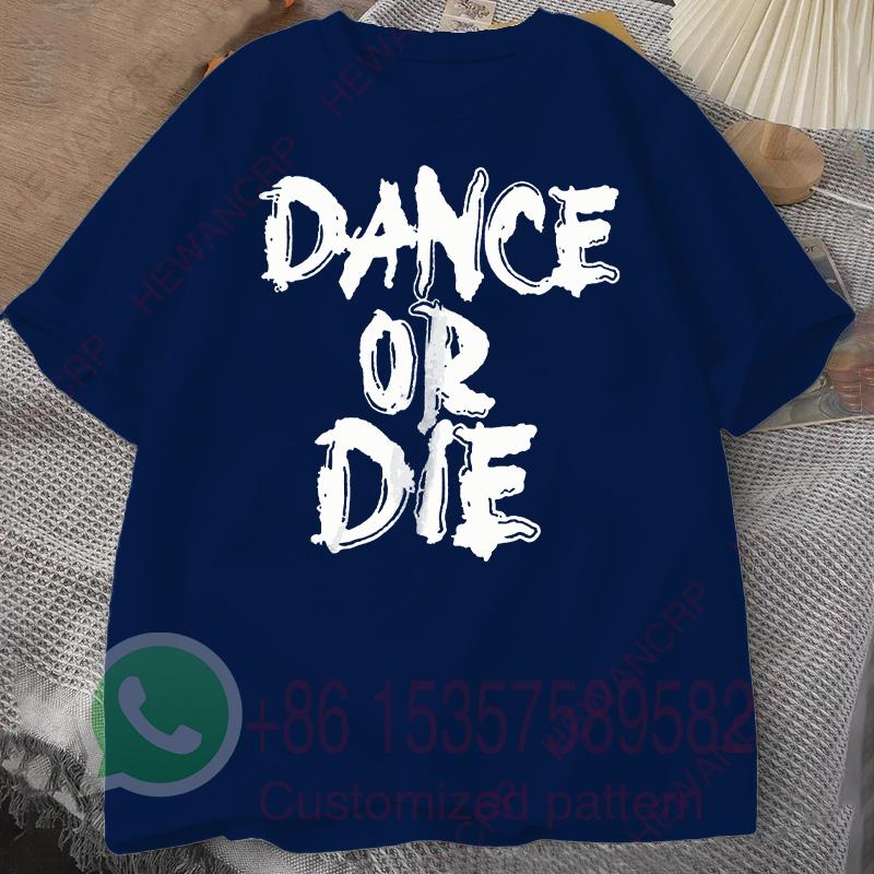 Футболка Dance or Die Мужской спортивный костюм Хлопок Повседневная спортивная одежда Круглый вырез Пуловер Короткий рукав Топы Дышащая Летняя уличная одежда