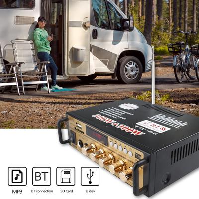 Мини 2-канальный ЖК-дисплей HIFI аудио стерео усилитель мощности BT FM-радио портативный автомобильный домашний 600 Вт пульт дистанционного управления