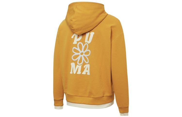 PUMA Sweatshirts Women's Orange Yellow Hooded Moderate Mock Two Piece 536091-80