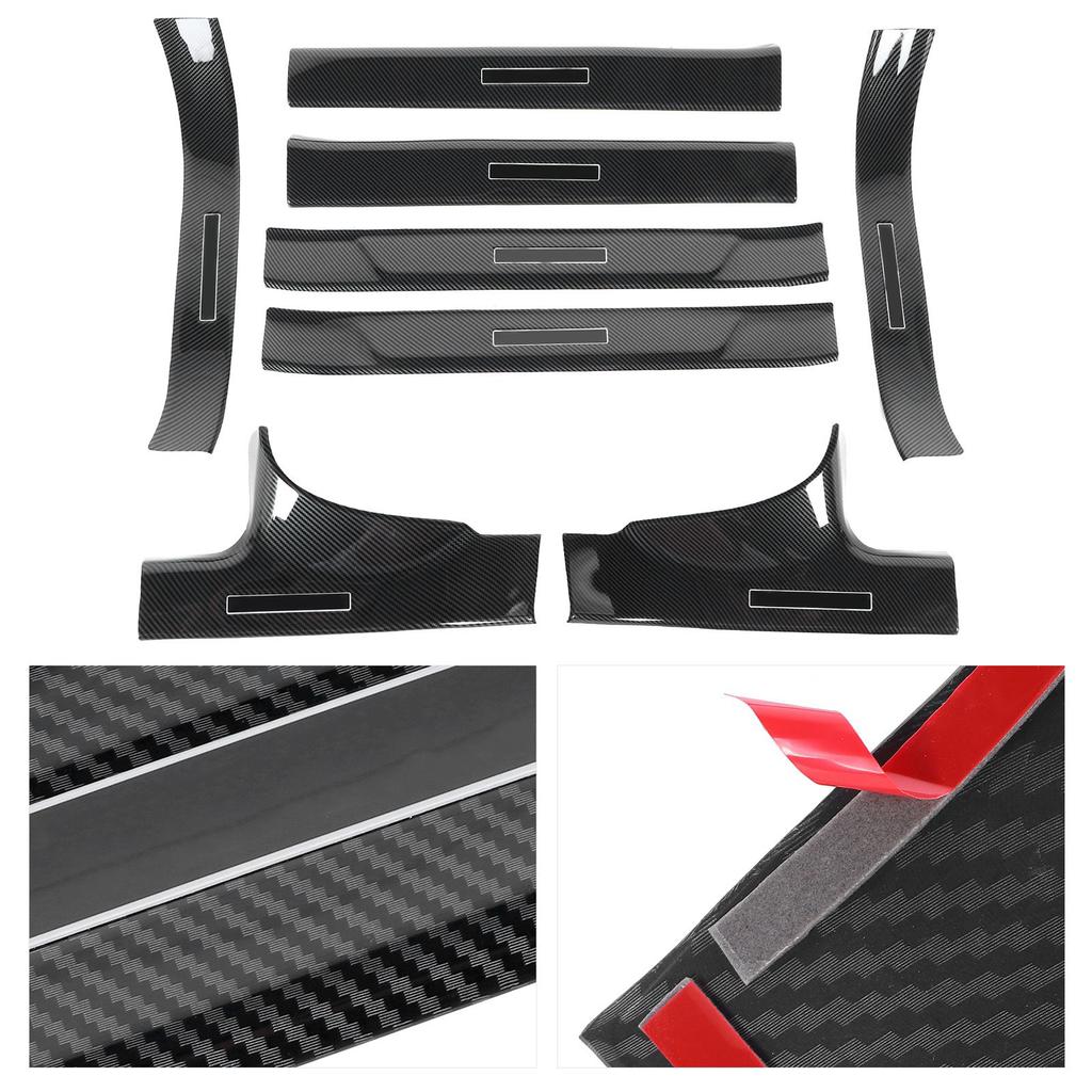 8 шт. защитных накладок на пороги из углеродного волокна для переоборудования автомобиля, подходят для Tesla Model 3 2016?2020