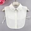 Womens Lapel Sweater Fake Collar Autumn Winter Half Shirt Detachable Collar Ladies White Shirt Lapel Blouse Tops False Collar