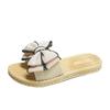 Women's Lightweight Non-Slip Fashion Bow Beach Sandals: Stylish, Cool, Flat Toe-Post Summer Slippers for Outdoor Wear