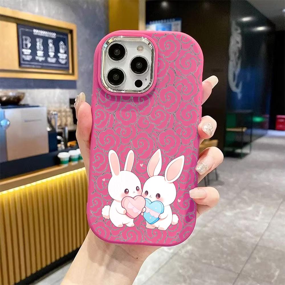 Phone case: 2D flat design suitable for iPhone 18 17 16 15 14 13 Pro protective case, couple style, heart gift box, Christmas and Halloween gift