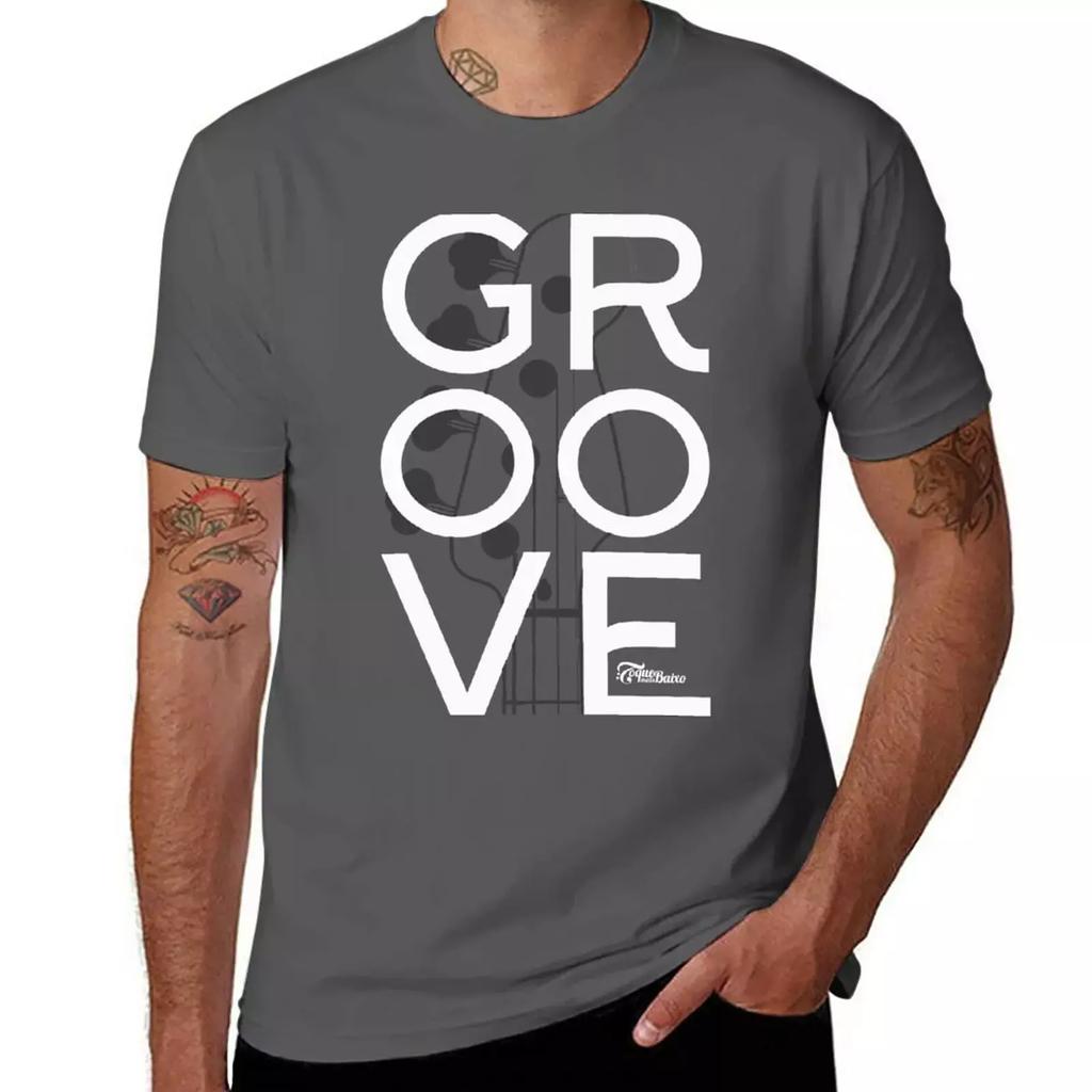 Groove to Bass Players T-Shirt plain Aesthetic clothing mens clothes