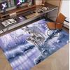 Wolf Theme Soft Crystal Velvet Rug Custom Name & Text Print Non Slip Floor Rug for Bedroom Living Room