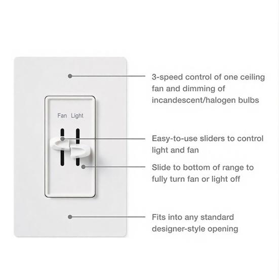 2/4Pcs Dimmer Switch Skylark Light Control Two Fan Speed Knob Replacement for Split Switch Knob