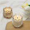 2PCS Elegant Vintage Tulip Shaped Candle Holder Mini Romantic Candle Cup Clear Ornament Glass Candle Holder Living Room