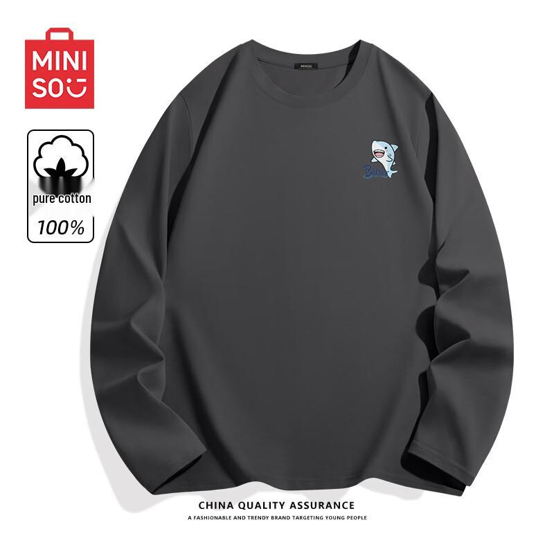 MINISO Men's Youth Cotton Long Sleeve T-Shirt