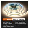 COB LED Lights Strip DC12V/24V High Brightness Flexible FOB LED Tape Double Row 624LEDs/m RA90 3000K 4000K 6000K Dimmable Strip