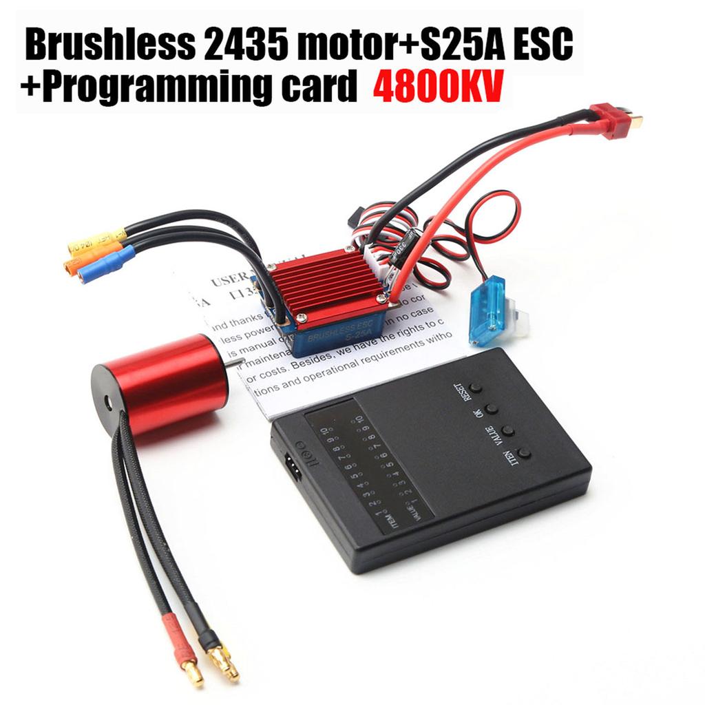 4800KV, CNC NaMachined 6061 T6 Htsink, Red Racing Car Brushless Motor, Programming Card for   Fit