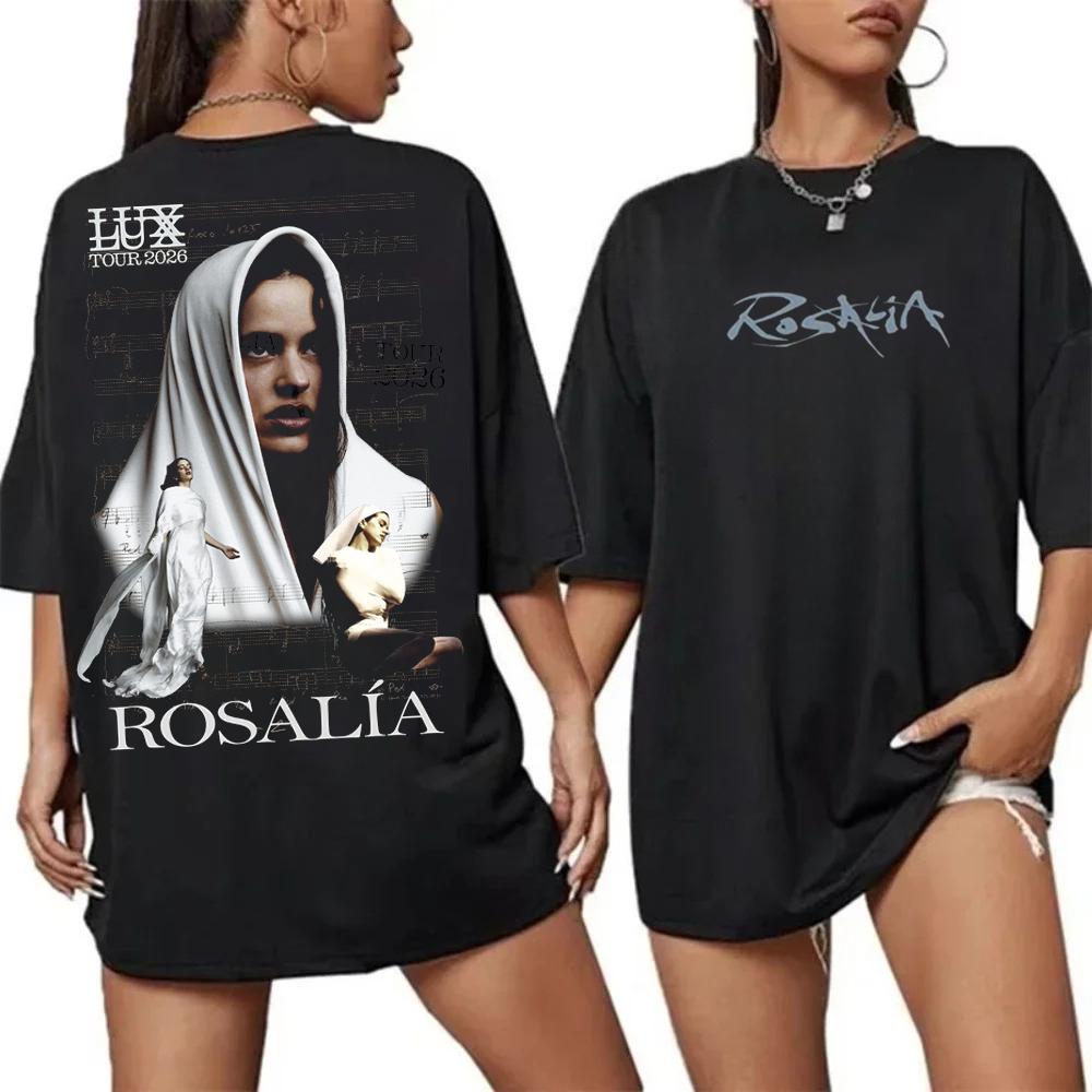 Футболка Rosalia Lux Tour Винтажный Графический Принт Хлопковая Футболка Футболка Rosalia Ретро Подарок для Фанатов Женская и Мужская Футболки Топы