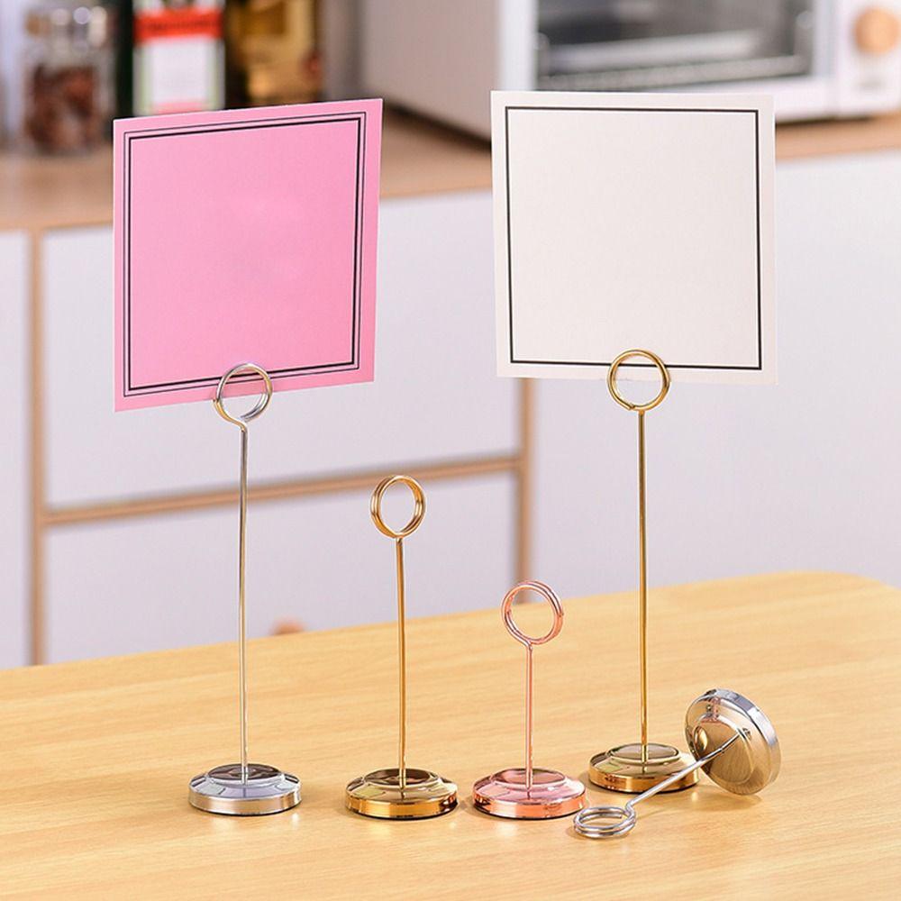 Stainless Steel Table Number Holder Round Card Holder New Paper Stand