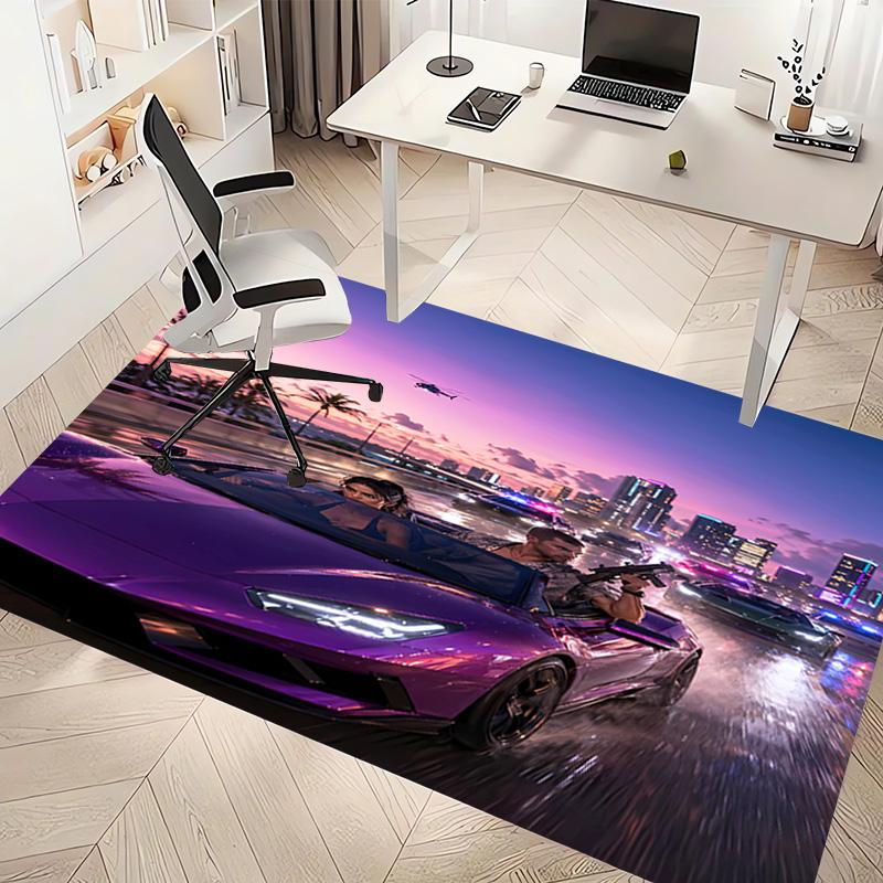 1pc Game Grand Theft Auto Print Area Rug - Soft, Washable Non-Slip Indoor Mat, Living Room, Home Office Decorative Rug,Office Decorative
