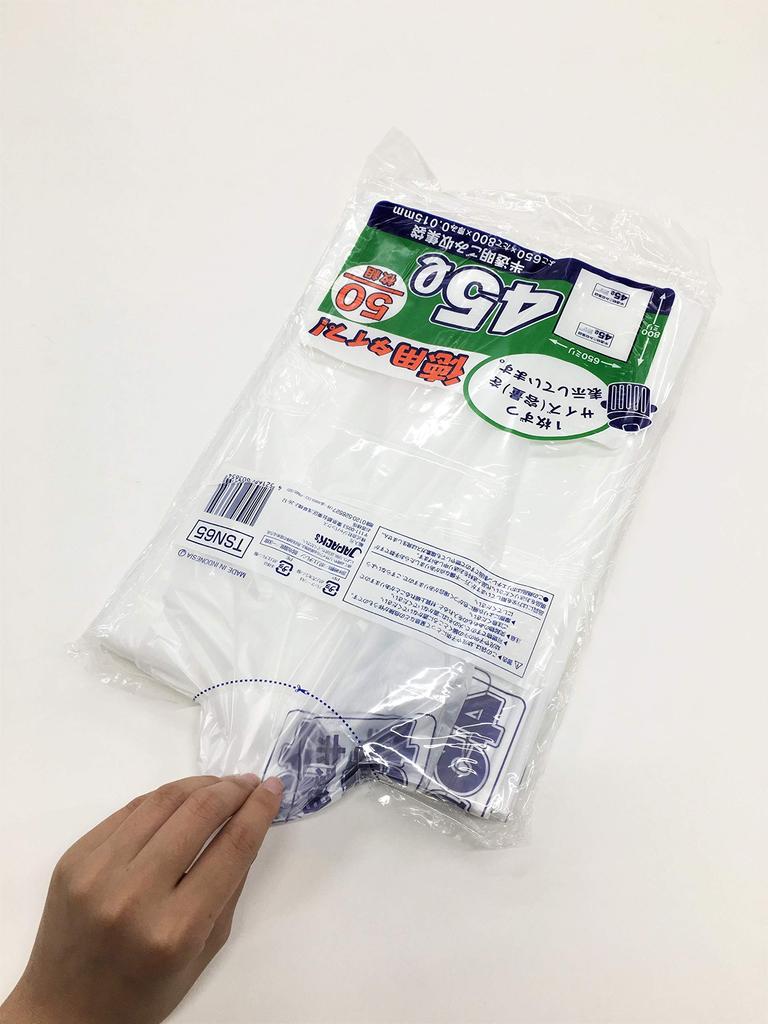 Пластиковые пакеты размером 50 листов x 2 шт. бонусный пакет дезодорирующий TSN65 [Оптовая закупка] индикация, 45 л, полупрозрачный, + (стратегия дезодорирования, мешок,