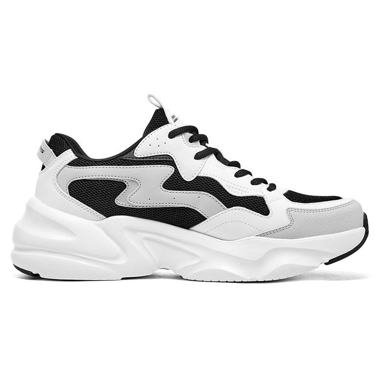 Skechers Bobs Bamina 2 DLites Модные Удобные Универсальные Износостойкие Увеличивающие Рост Низкие Папины Кроссовки Мужские кроссовки Черно-белый 118323-WBK